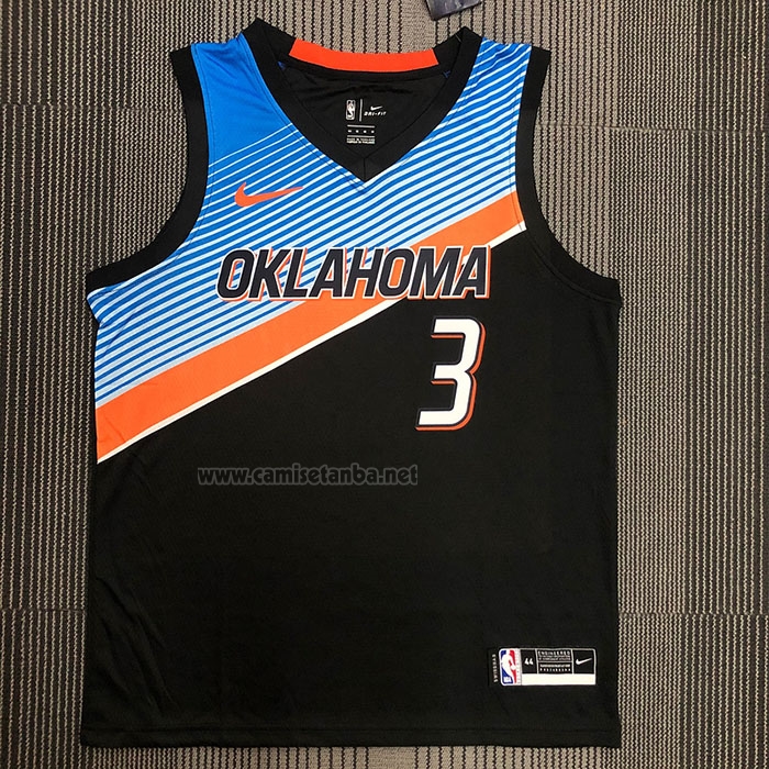 Camiseta Oklahoma City Thunder Chris Paul #3 Ciudad 2020-21 Negro